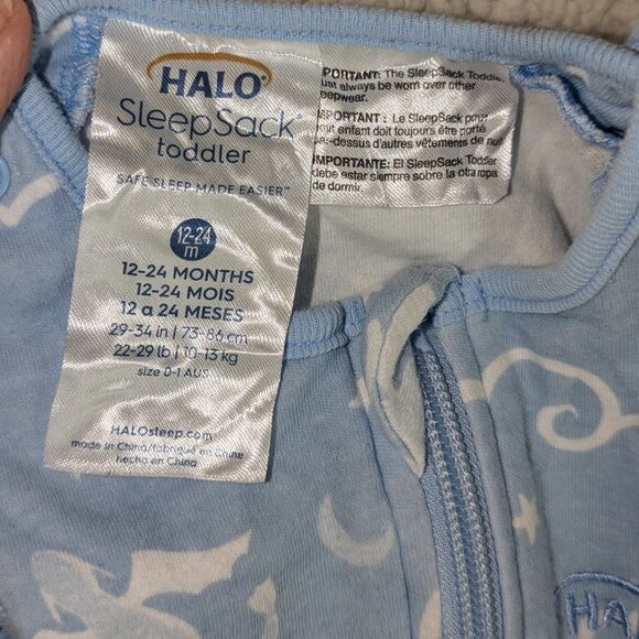 HALO Sleep Sack Swaddle Toddler  12-24 Month  Blue 100% Cotton Dragons - Picture 3 of 5
